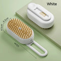 Mon ami à quatre pattes 3-in-1 electric pet steam brush showing the handheld device with steam vents for grooming and cleaning pets.