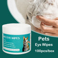 Pet eye wipes for dogs and cats by Mon ami à quatre pattes, showing soft wipes and a clean pet eye area.