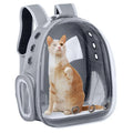 Mon ami à quatre pattes capsule-style cat travel bag backpack showing breathable mesh sides and secure zipper closure.