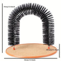 Mon ami à quatre pattes cat self-grooming arch with brush, featuring a curved design for easy grooming and scratching.