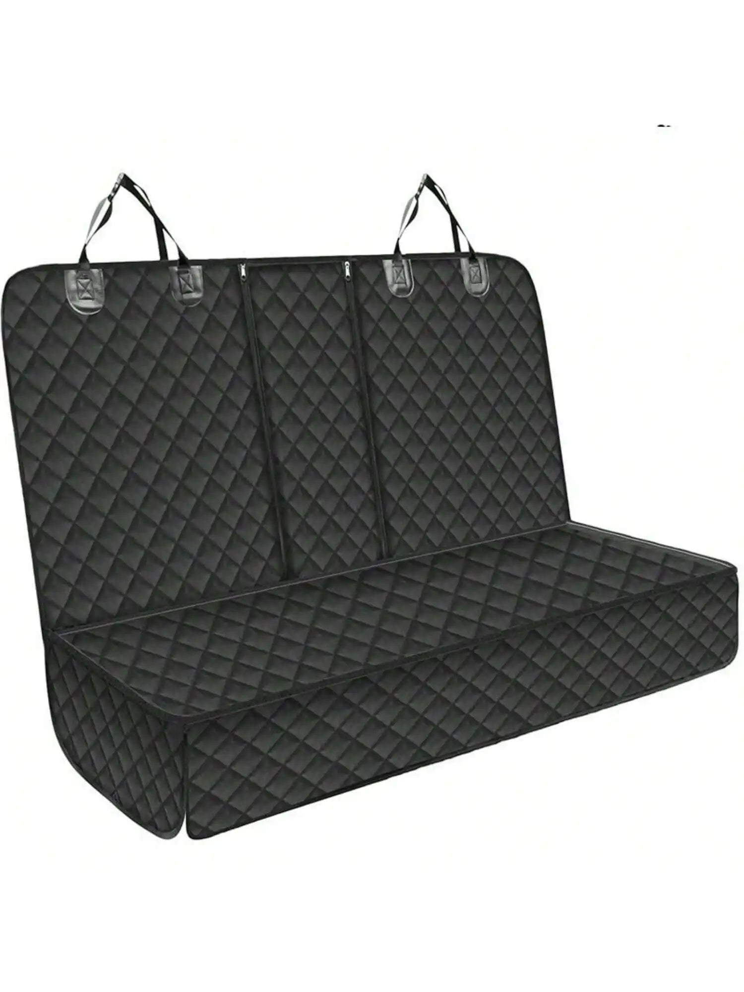 Waterproof dog car seat cover with armrest by Mon ami à quatre pattes, showing durable fabric and secure installation features.