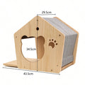 Wall mounted wooden cat shelves by Mon ami à quatre pattes, featuring natural wood finish and multiple levels for cats to perch.