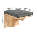 Wall mounted wooden cat shelves by Mon ami à quatre pattes, showing sleek, natural wood design for feline climbing and resting.