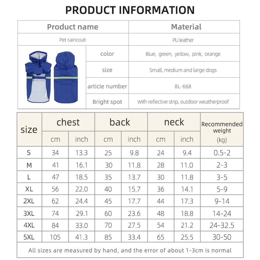 Waterproof Windproof Hooded Dog Coat