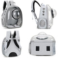 Mon ami à quatre pattes cat travel bag backpack in capsule style, showcasing its compact design and adjustable straps.
