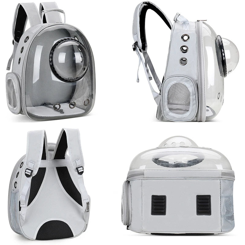 Mon ami à quatre pattes cat travel bag backpack in capsule style, showcasing its compact design and adjustable straps.