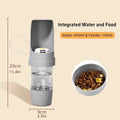 Portable dog water bottle with food container by Mon ami à quatre pattes, featuring a compact design for outdoor pet hydration.