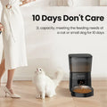 Mon ami à quatre pattes automatic cat and dog feeder with smart control, featuring digital display and modern design for pet feeding.