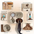 Large capacity cat feeder with water bowl by Mon ami à quatre pattes, featuring a sleek design and easy access for pets.
