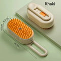 Electric pet steam brush by Mon ami à quatre pattes, showing the compact 3-in-1 device with steam nozzle and pet fur cleaning attachments.