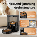 Automatic cat and dog feeder by Mon ami à quatre pattes with smart control panel and digital timer for precise pet feeding.