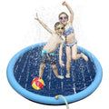 Pet Water Sprinkler Play Mat for Dogs by Mon ami à quatre pattes, showing a colorful outdoor mat with water spray for dogs to play.