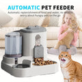 Large capacity cat feeder with water bowl by Mon ami à quatre pattes, featuring a smooth plastic design and multiple compartments.