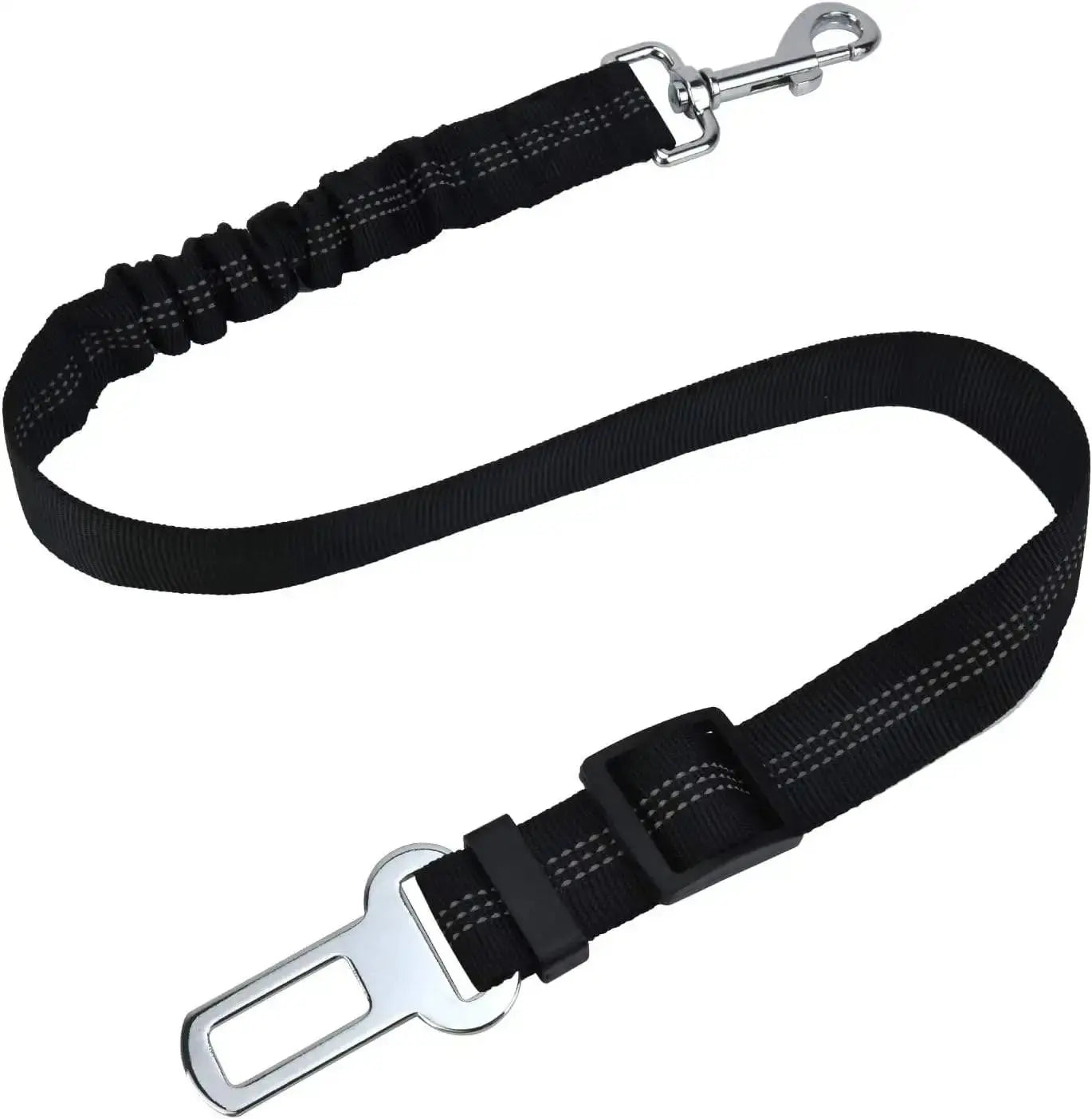 Dog pet car seat belt by Mon ami à quatre pattes, adjustable harness for secure travel in a vehicle.