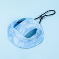 Summer cat sun hat with ear holes by Mon ami à quatre pattes, featuring lightweight fabric and adjustable chin strap for outdoor protection.