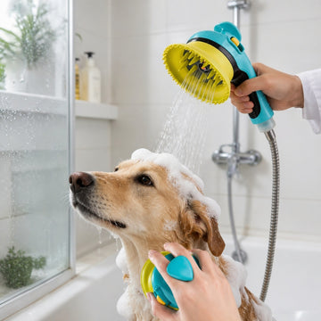 Dog Cat Shower Head with Massage Brush
